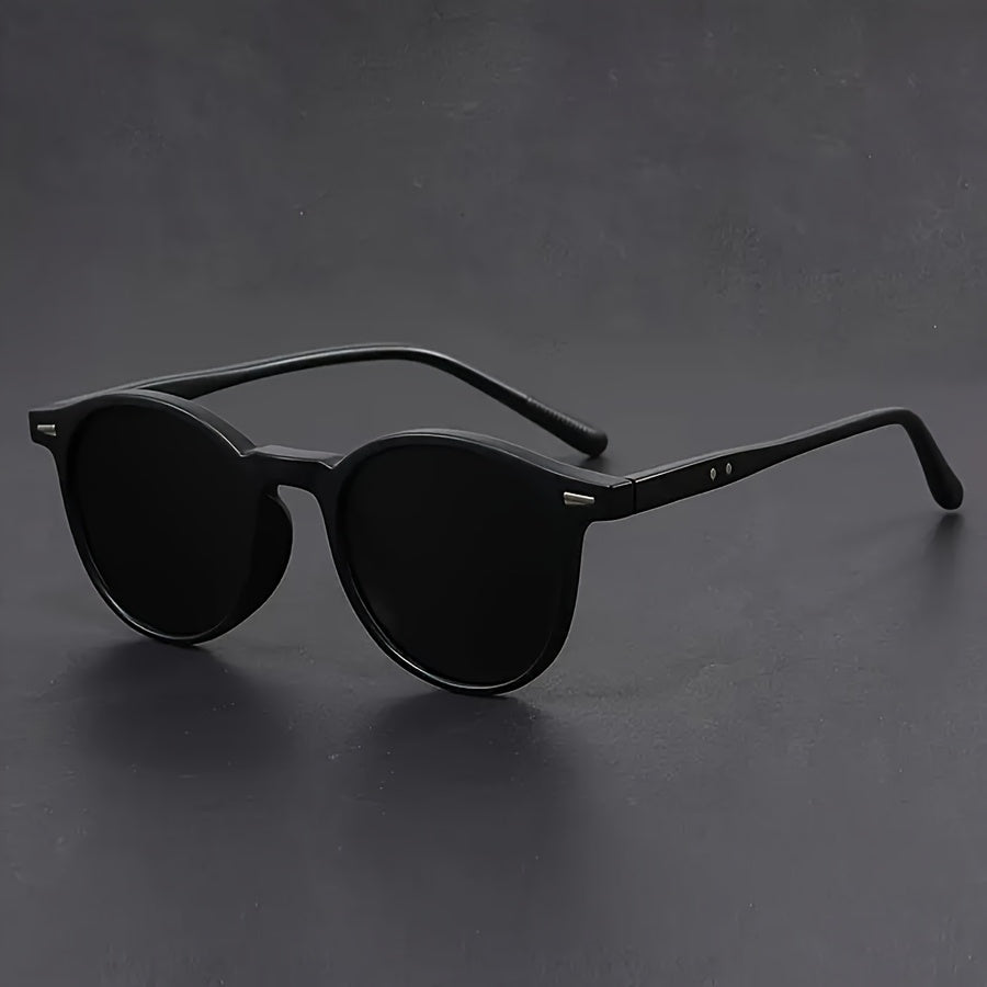 Heren Zonnebril Rond – Lichtgewicht Retro Tortoiseshell Design – Polycarbonaat Frame