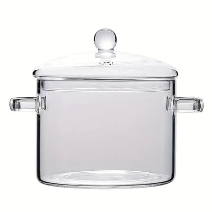 KookZicht Glasso – Transparante Glazen Kookpot met Handgrepen (1360 ml)