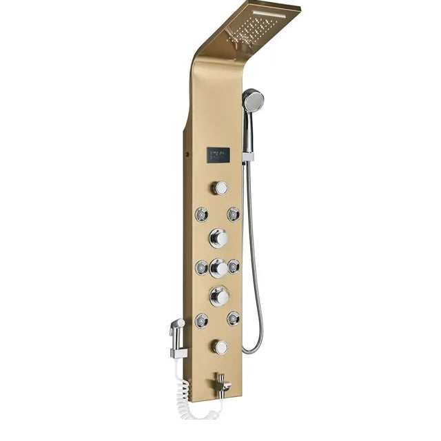 Luxe Douchepaneel Opbouwdouche VoordeelPaleis® Mauve LCD Goud brushed