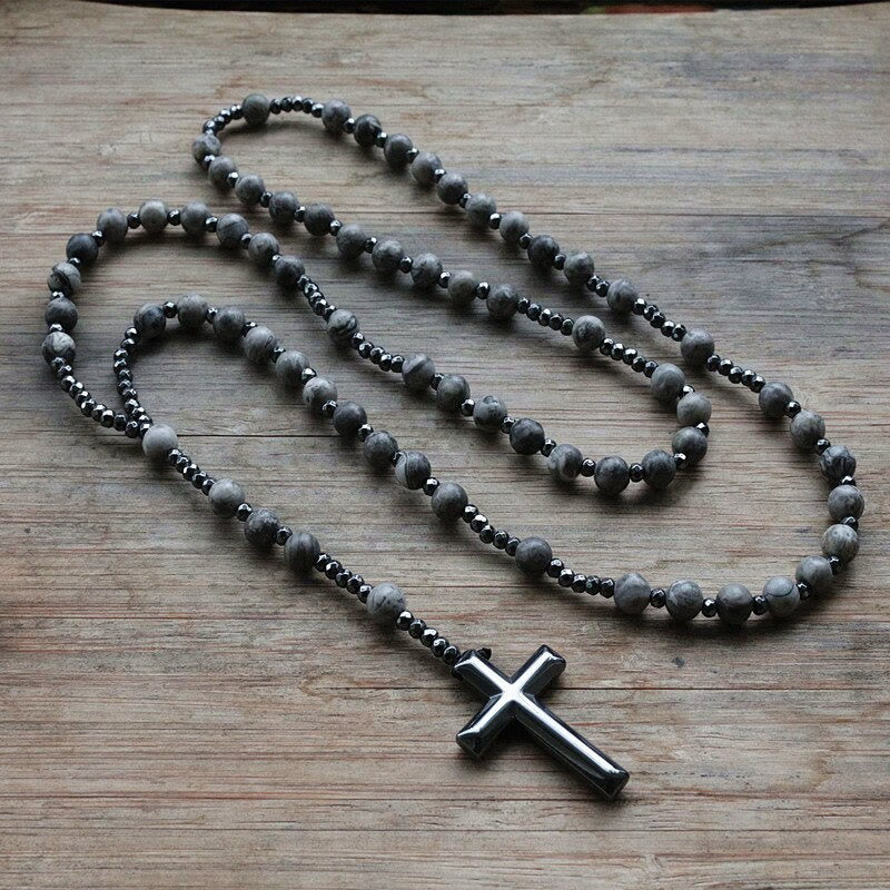 Orion Spirituele Ketting met Tijgeroog & Lapis Lazuli – Heren Rozenkrans