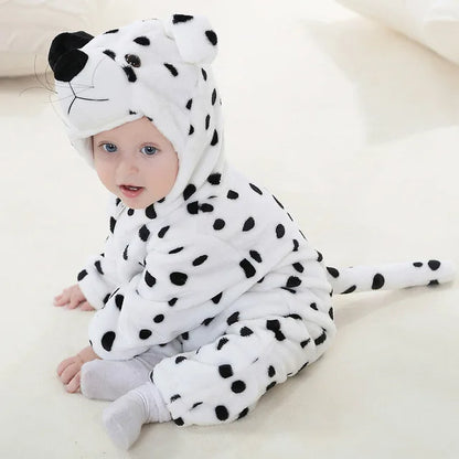 DierenKnuffel babypakje met ritssluiting – zacht & ademend rompertje met dierenkap