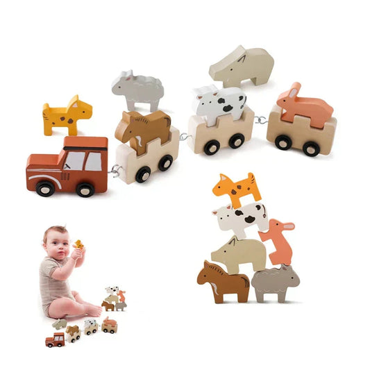 Houten Dierentrein – Creatief Speelgoed van Duurzaam Hout, Educatief en Interactief Speelplezier