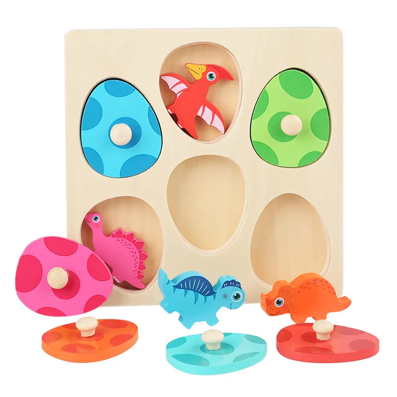 Houten Dino Puzzel – Educatief en Interactief, Duurzaam Hout – Ontwikkel Motoriek en Logisch Denken