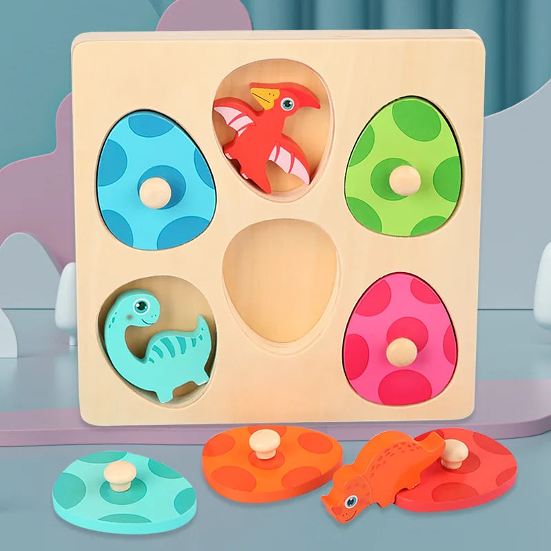 Houten Dino Puzzel – Educatief en Interactief, Duurzaam Hout – Ontwikkel Motoriek en Logisch Denken