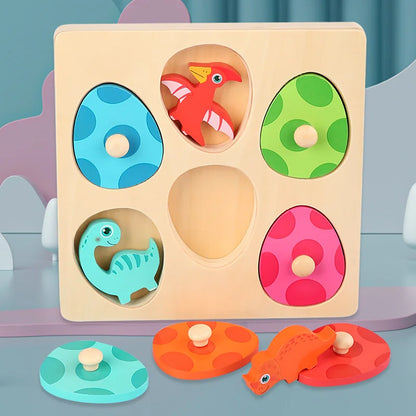 Houten Dino Puzzel – Educatief en Interactief, Duurzaam Hout – Ontwikkel Motoriek en Logisch Denken