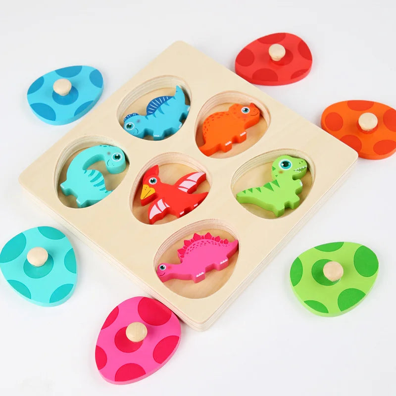 Houten Dino Puzzel – Educatief en Interactief, Duurzaam Hout – Ontwikkel Motoriek en Logisch Denken