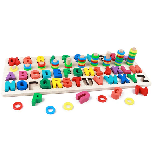Houten Bordspel – Educatief Spel voor Rekenen en Lezen, Creatief Leren
