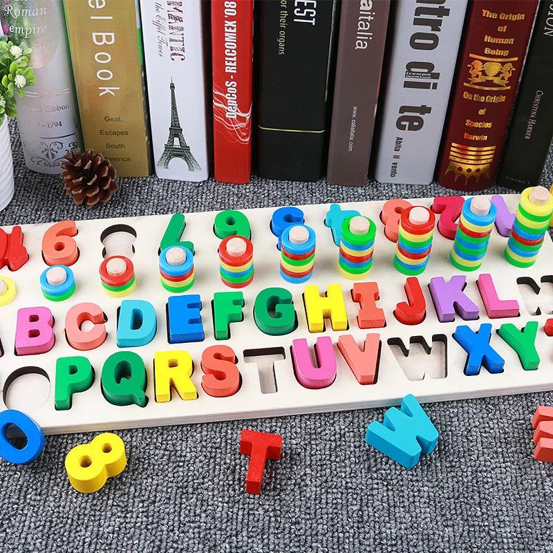 Houten Bordspel – Educatief Spel voor Rekenen en Lezen, Creatief Leren