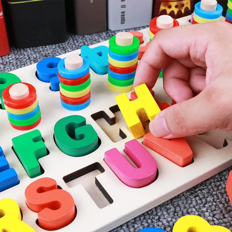 Houten Bordspel – Educatief Spel voor Rekenen en Lezen, Creatief Leren