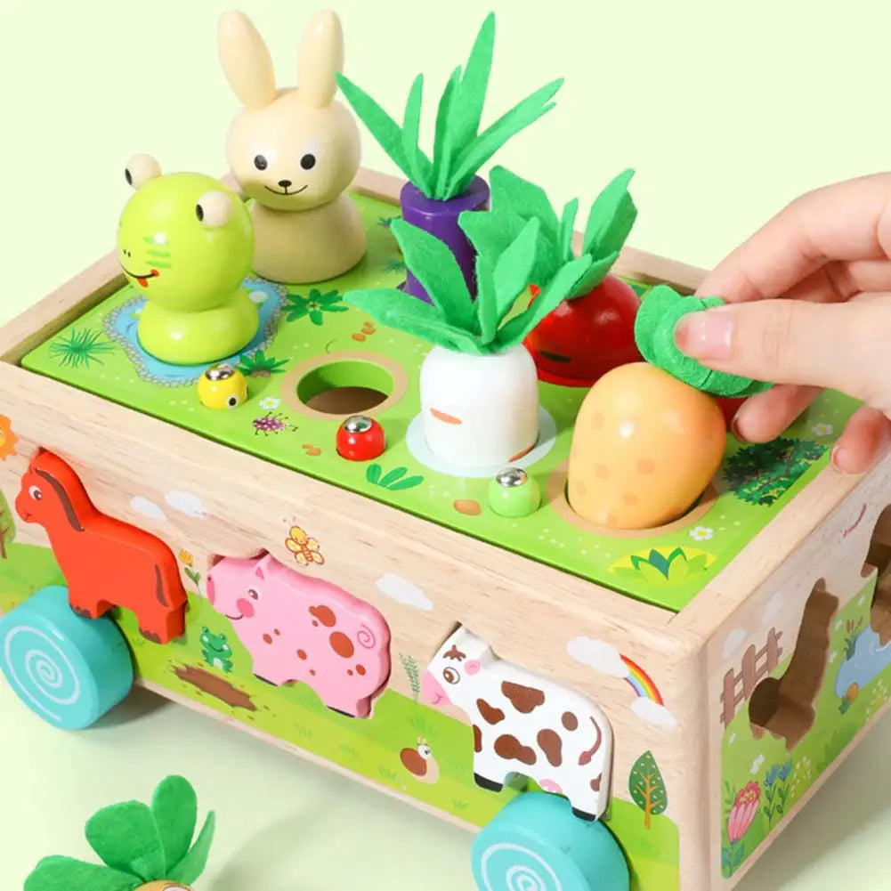 Houten Puzzel – Dieren & Groenten - Educatief Speelgoed voor Kinderen - Versterkt Creativiteit en Cognitieve Vaardigheden