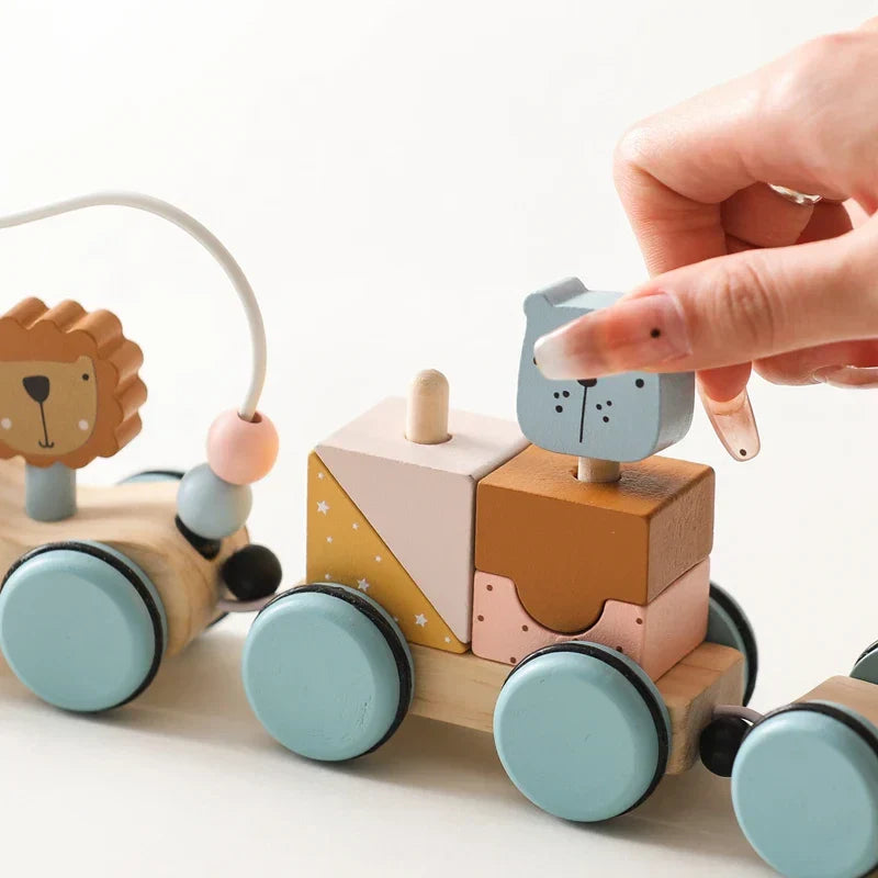 Houten Treinset – Educatief Speelgoed - Voor Kinderen van 3 Jaar en Ouder