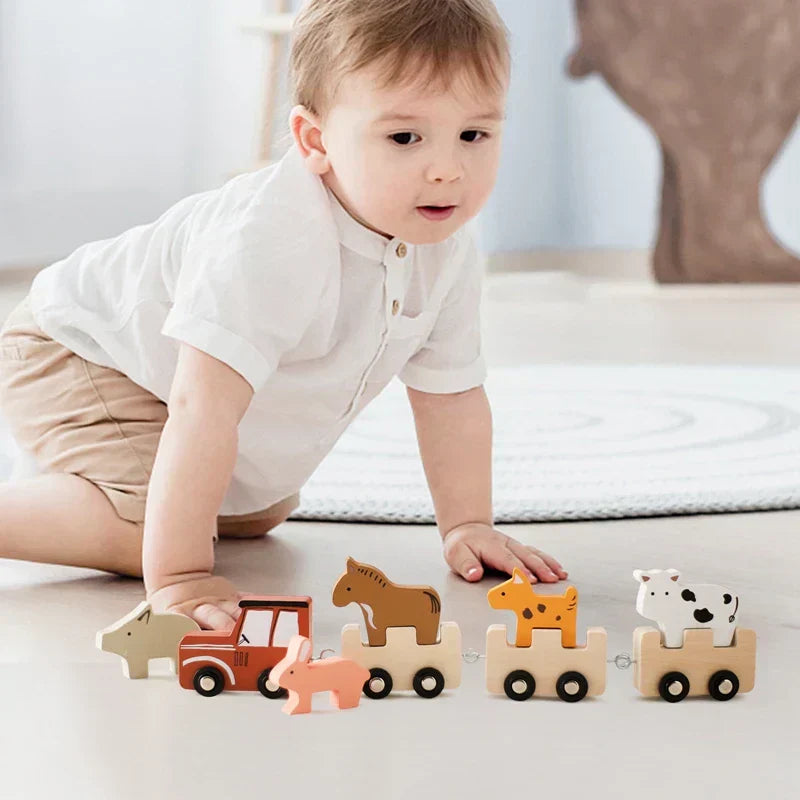 Houten Dierentrein – Creatief Speelgoed van Duurzaam Hout, Educatief en Interactief Speelplezier