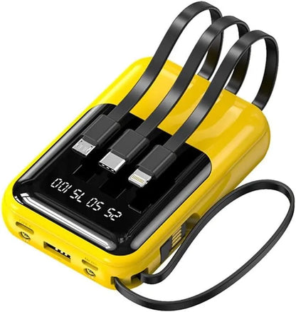 Compacte Powerbank 10 000 mAh met Ingebouwde Kabels en LED-display