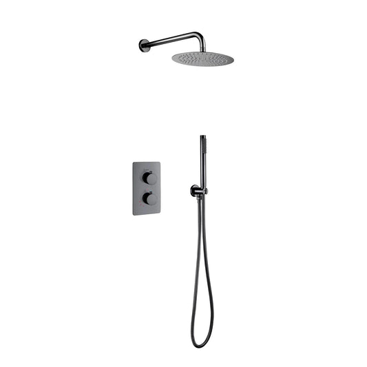 VoordeelPaleis® Inbouw Regendouche Set Creavit Aloni met Handdouche en Wanduitloop Gunmetal Grijs