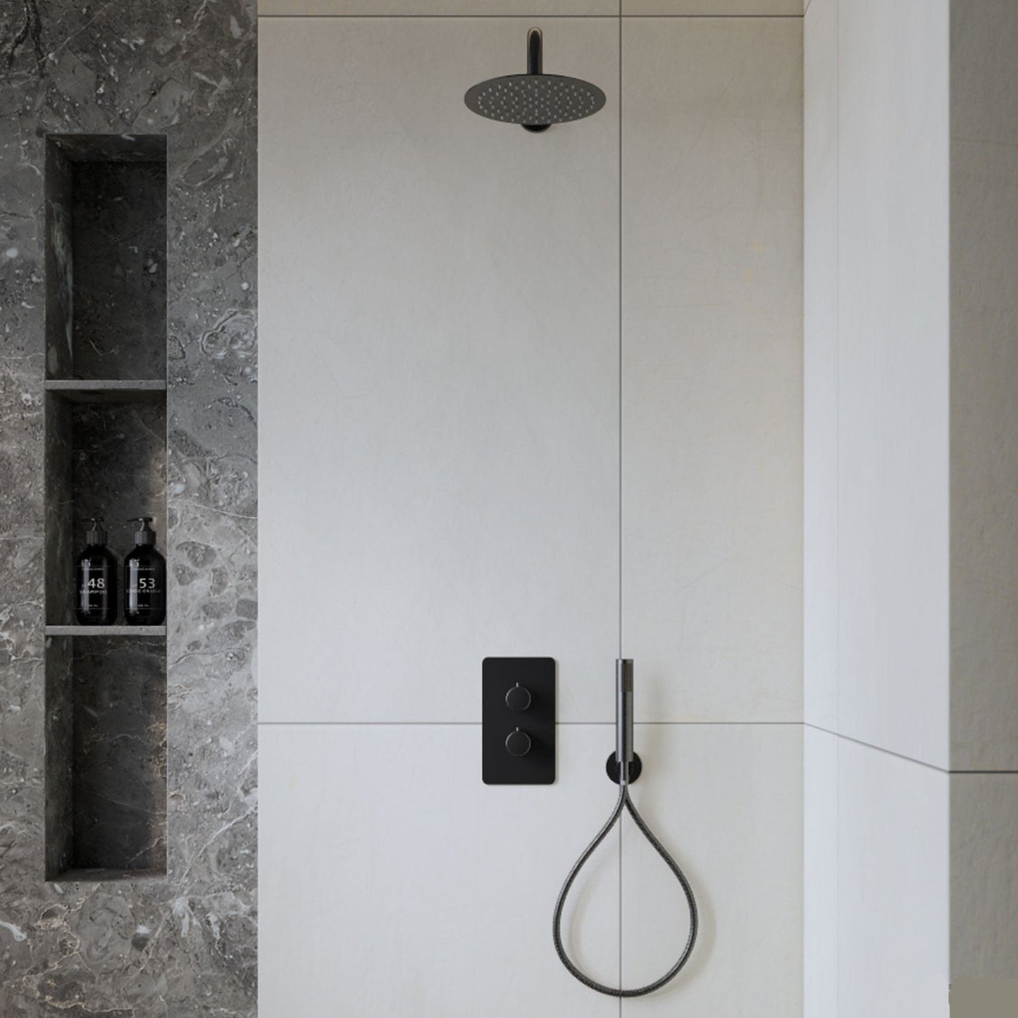 VoordeelPaleis® Inbouw Regendouche Set Creavit Aloni met Handdouche en Wanduitloop Gunmetal Grijs