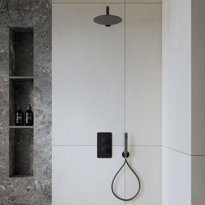VoordeelPaleis® Inbouw Regendouche Set Creavit Aloni met Handdouche en Wanduitloop Gunmetal Grijs