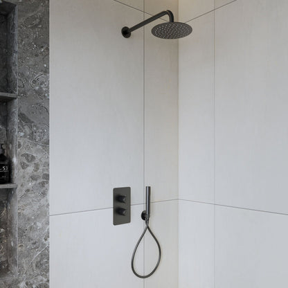 VoordeelPaleis® Inbouw Regendouche Set Creavit Aloni met Handdouche en Wanduitloop Gunmetal Grijs