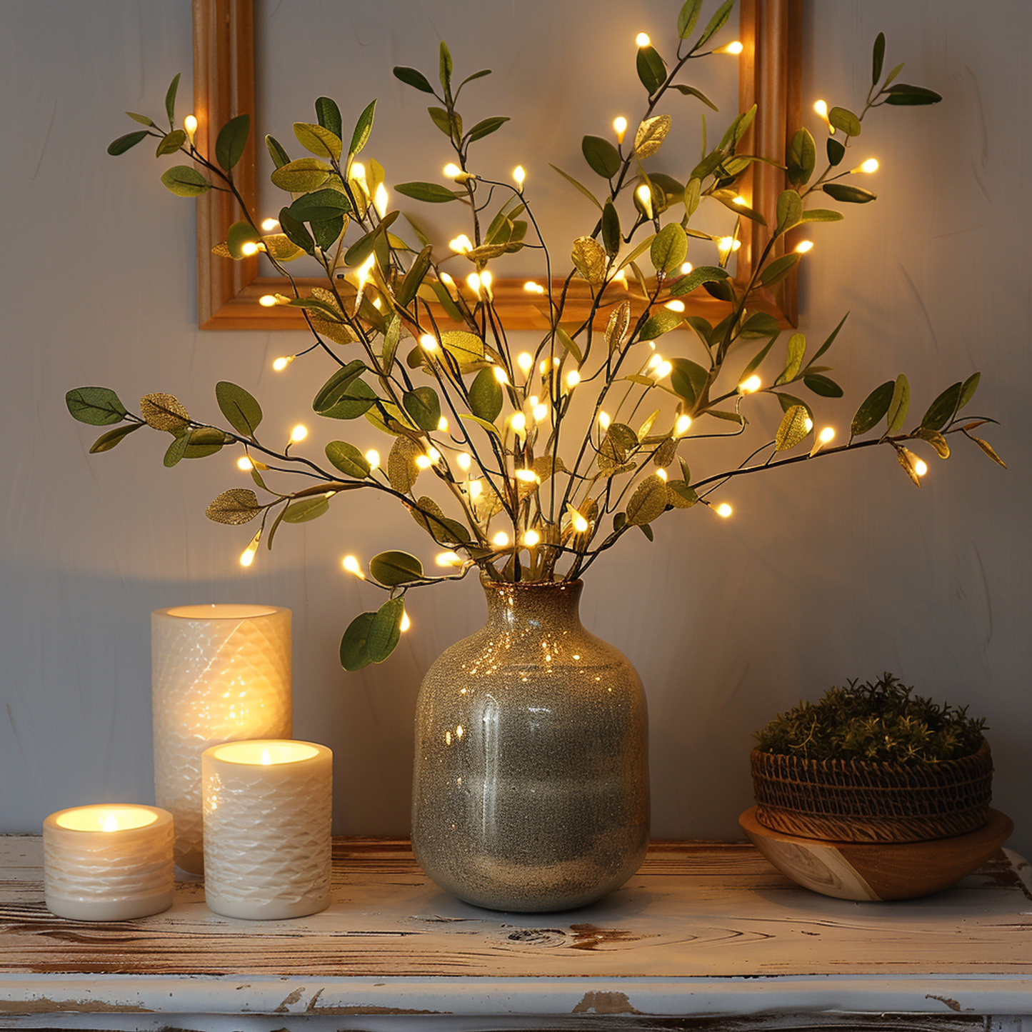 OlivaFairy Sfeerlamp met Olijftakken en LED-verlichting