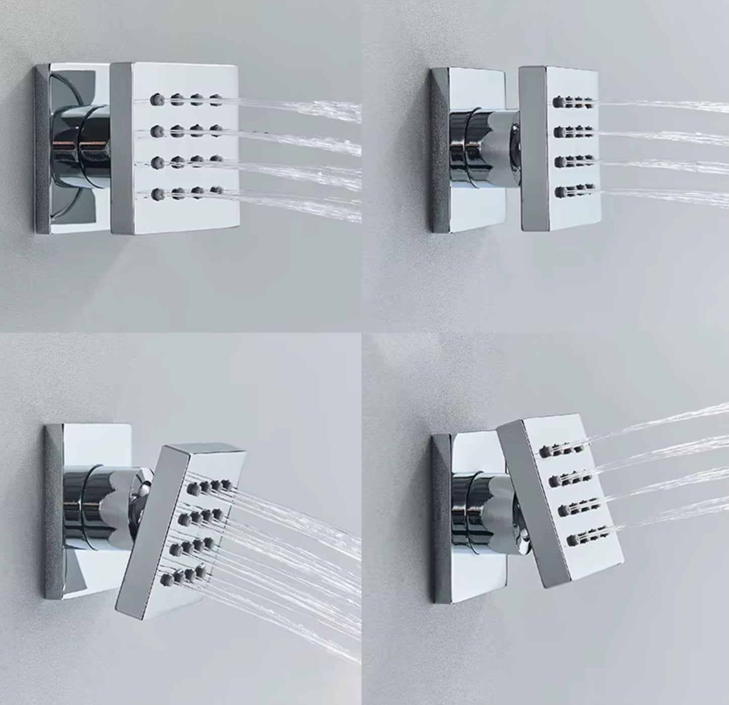 VoordeelPaleis® Inbouw douche wand massagejets set van 4 stuks chroom messing