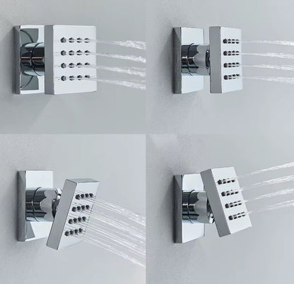 VoordeelPaleis® Inbouw douche wand massagejets set van 4 stuks chroom messing