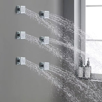 VoordeelPaleis® Inbouw douche wand massagejets set van 4 stuks chroom messing