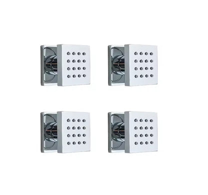 VoordeelPaleis® Inbouw douche wand massagejets set van 4 stuks chroom messing