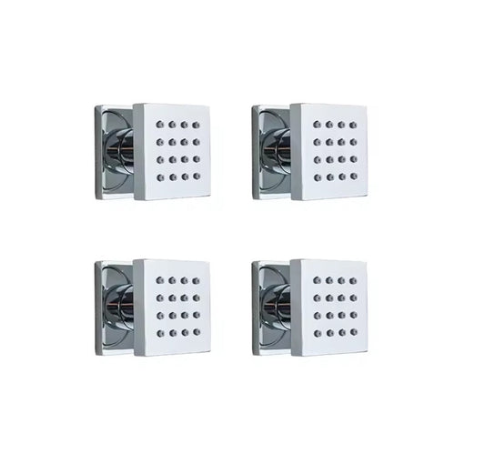 VoordeelPaleis® Inbouw douche wand massagejets set van 4 stuks chroom messing