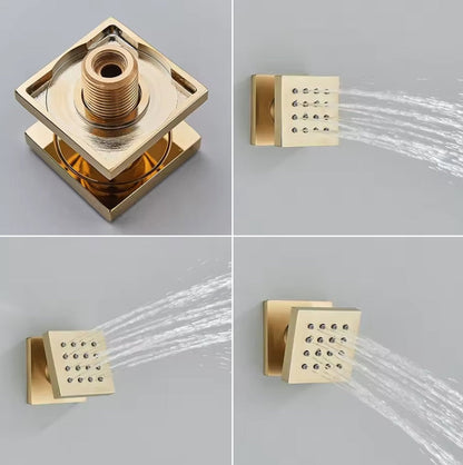 VoordeelPaleis® Inbouw douche wand massagejets set van 4 stuks geborsteld goud