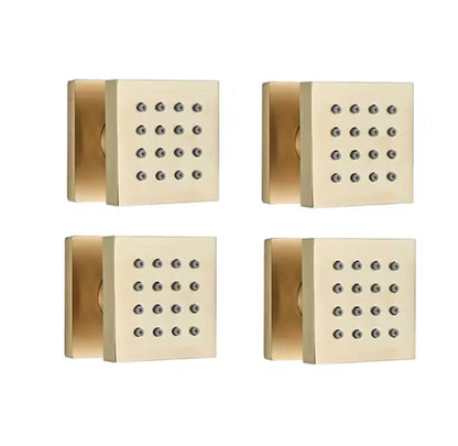 VoordeelPaleis® Inbouw douche wand massagejets set van 4 stuks geborsteld goud