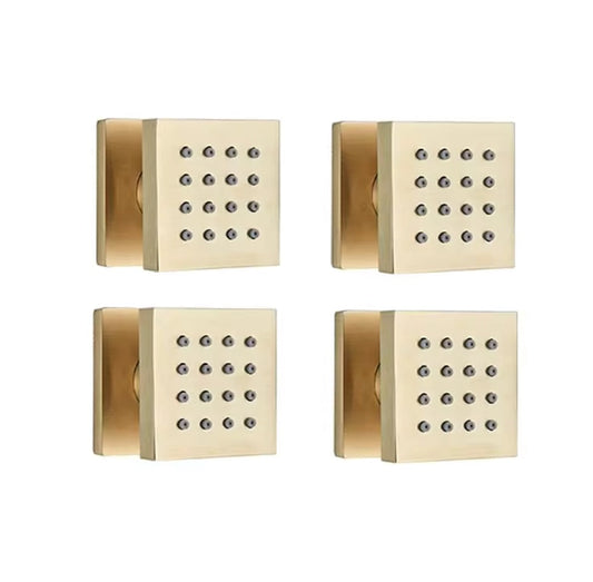 VoordeelPaleis® Inbouw douche wand massagejets set van 4 stuks geborsteld goud