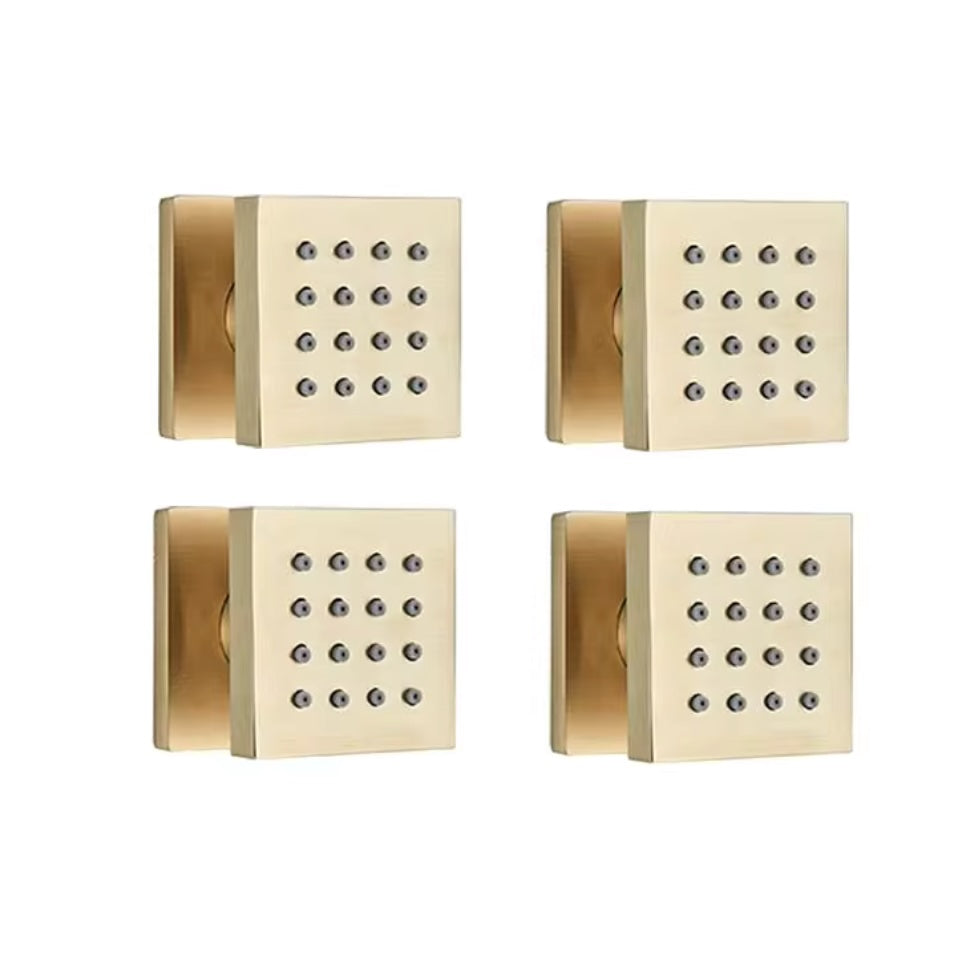 VoordeelPaleis® Inbouw douche wand massagejets set van 6 stuks geborsteld goud