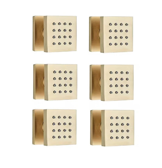 VoordeelPaleis® Inbouw douche wand massagejets set van 6 stuks geborsteld goud