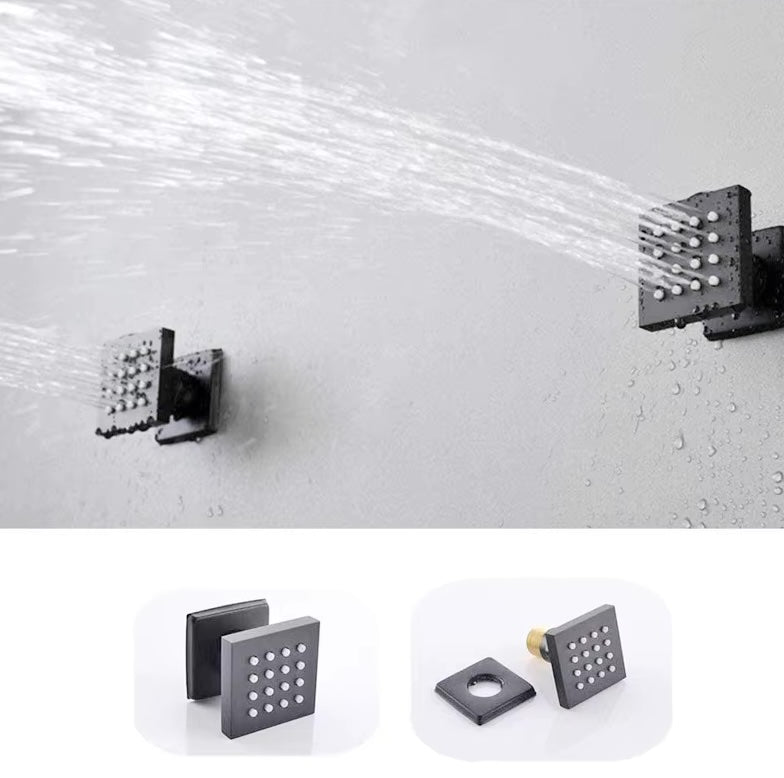 Inbouw douche wand massagejets set van 6 stuks mat zwart messing