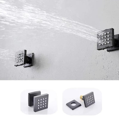 Inbouw douche wand massagejets set van 6 stuks mat zwart messing