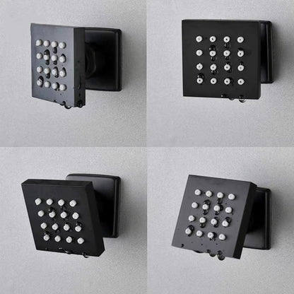 VoordeelPaleis® Inbouw douche wand massagejets per stuk mat zwart messing