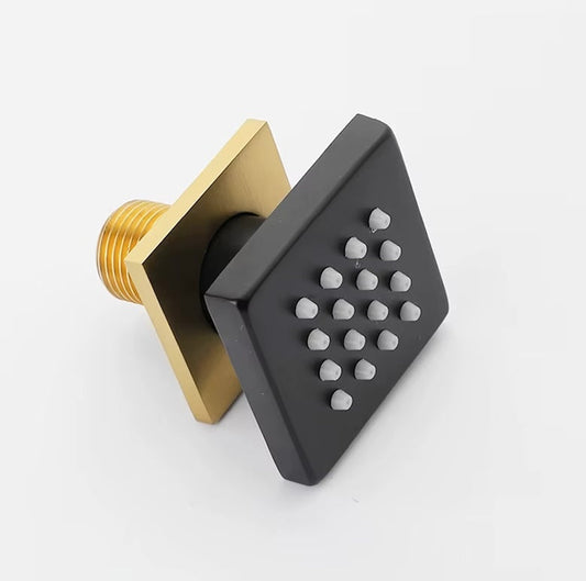 VoordeelPaleis® Inbouw douche wand massagejets per stuk mat zwart messing