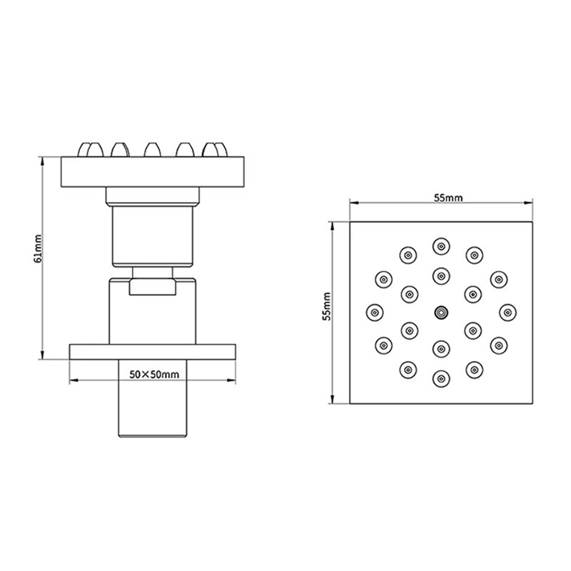 Inbouw douche wand massagejets set van 6 stuks mat zwart messing