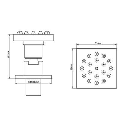 Inbouw douche wand massagejets set van 6 stuks mat zwart messing