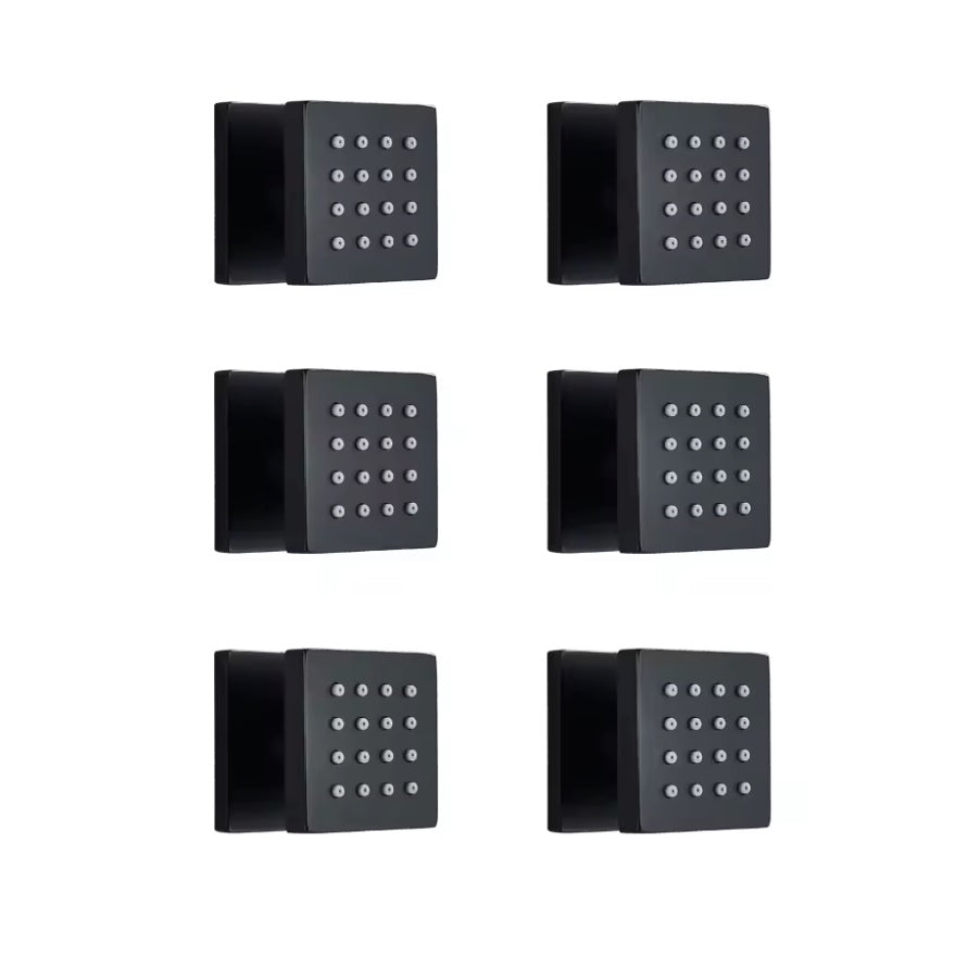 VoordeelPaleis® Inbouw douche wand massagejets set van 4 stuks mat zwart messing
