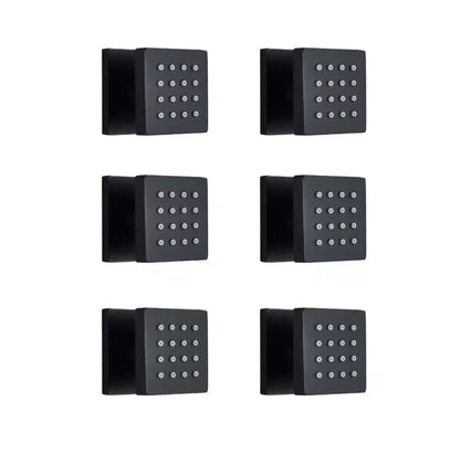 VoordeelPaleis® Inbouw douche wand massagejets set van 4 stuks mat zwart messing