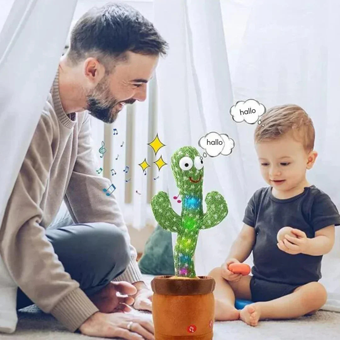 Interactieve Cactus – Dansend Spraak & LED-Lichten, Zacht pluche – Stimuleert spraak en taal