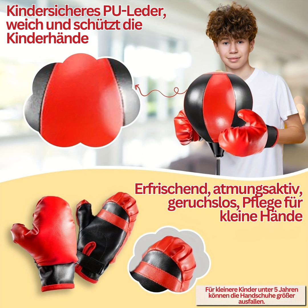 BoksFun JuniorSet – Verstelbare Bokszak met Handschoenen voor Kinderen