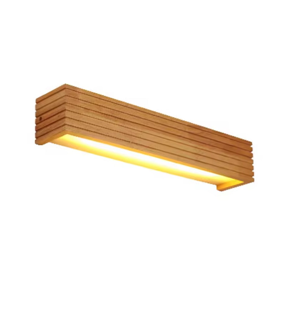 VoordeelPaleis Nordic Wandlamp Spiegellamp Hout warm licht 35 cm