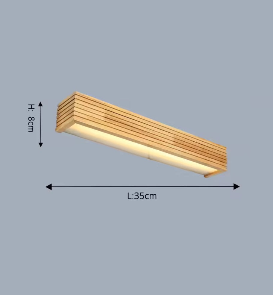 VoordeelPaleis Nordic Wandlamp Spiegellamp Hout warm licht 35 cm