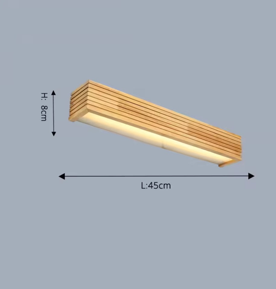 VoordeelPaleis Nordic Wandlamp Spiegellamp Hout warm licht 55 cm