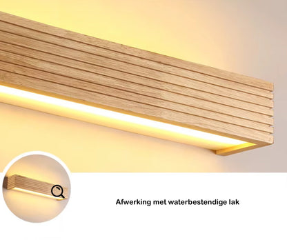VoordeelPaleis Nordic Wandlamp Spiegellamp Hout warm licht 35 cm