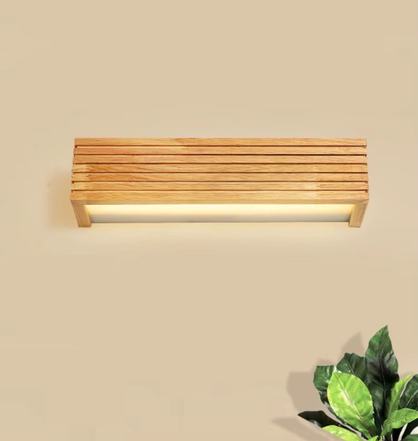 VoordeelPaleis Nordic Wandlamp Spiegellamp Hout warm licht 35 cm