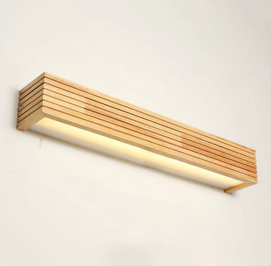 VoordeelPaleis Nordic Wandlamp Spiegellamp Hout warm licht 55 cm