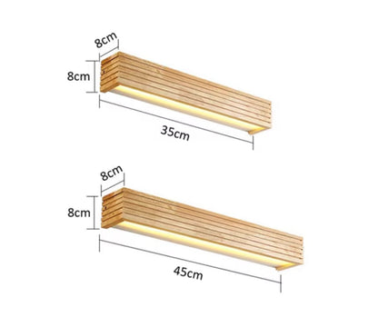 VoordeelPaleis Nordic Wandlamp Spiegellamp Hout warm licht 45 cm