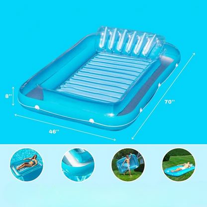 LoungeFloat Luxe Opblaasligbed met Hoofdkussen en Bekerhouders
